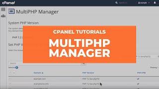 cPanel Tutorials – MultiPHP Manager
