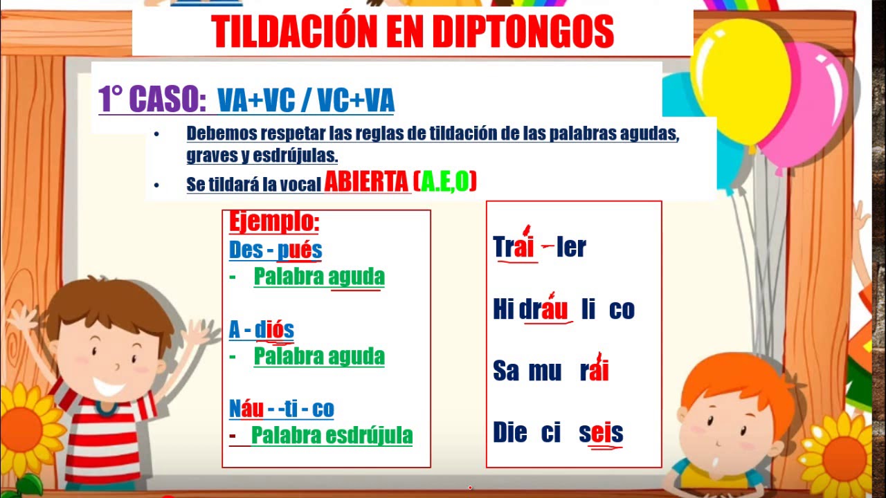 TILDACIÓN EN DIPTONGOS E HIATOS - SJR