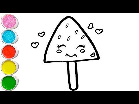 Let's Draw and Paint Ice Cream Easily Together | Painting, Coloring for Toddlers & Beginner