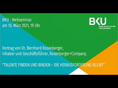 BKU Webseminar mit Dr. Bernhard Rosenberger, Inhaber und Geschäftsführer der Rosenberger+Company.