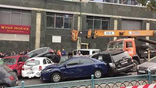 Дтп авария кран автокран 17 машин леси украинки киев кран 23.10.2018