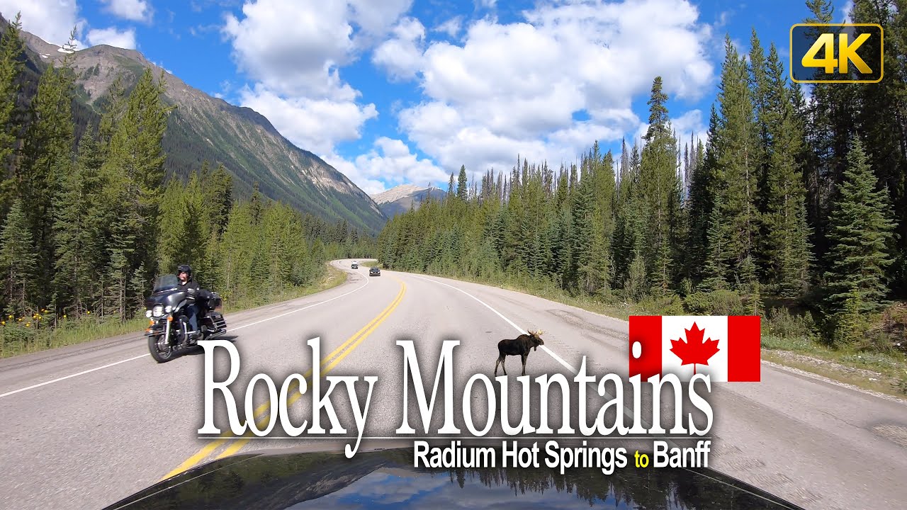 Driving through the Rocky Mountains from Radium Hot Springs to Banff | Canada Road Trip in 4K