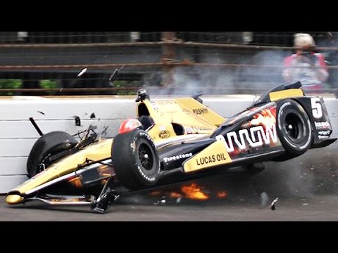 James Hinchcliffe crash - 2015 Indy 500 practice