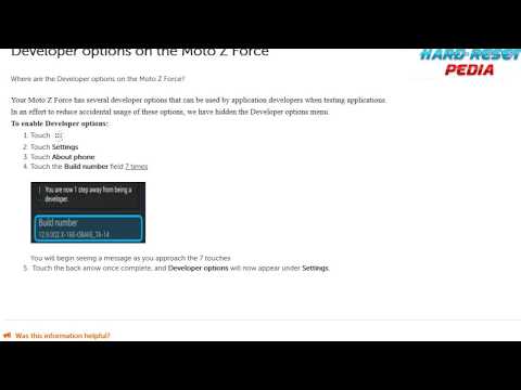 ☑️ Moto Z Force Enable Developer Options