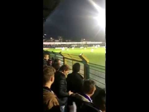 Beerschot fans celebrating their 0-2 victory (sp. Hasselt)
