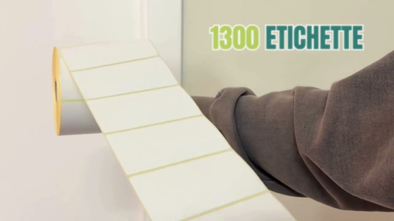 Rotolo Etichette Termiche 100x50mm - 1300 Etichette Con Foro 40mm | Per Stampanti Zebra