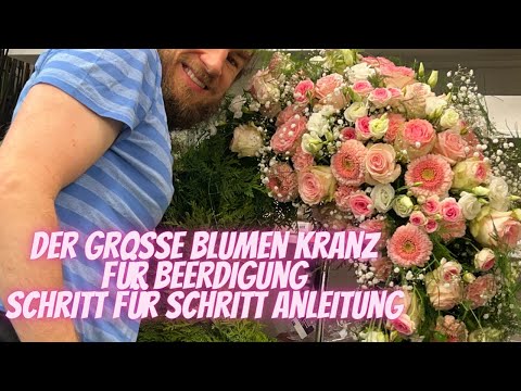 The large floral wreath for a funeral - step-by-step instructions from a professional