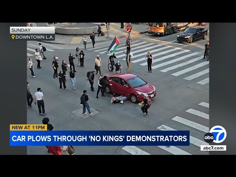Protester run over during 'No Kings' protest in downtown LA