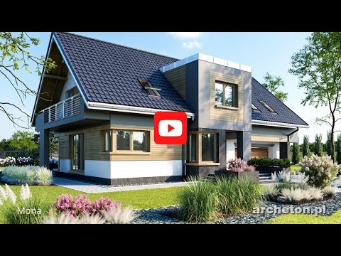 Projekt domu Mona - archeton.pl - z użytkowym poddaszem 228,2 m2