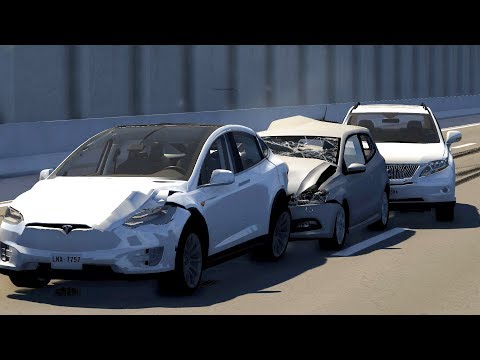 Traffic Jam Car Crashes Compilation (4) - BeamNG.Drive