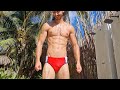 Male HUNK flex Muscles in Speedos || WOW
