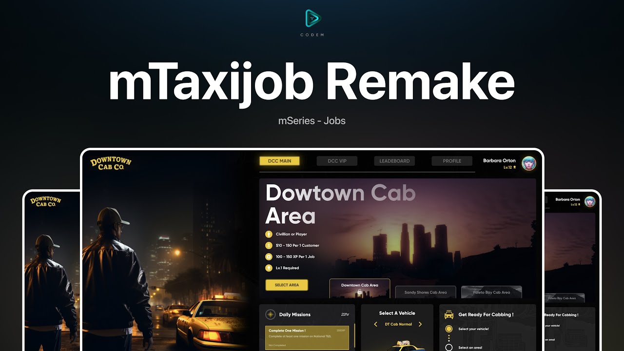 CodeM mTaxijob Remake ESX QB thumbnail 13