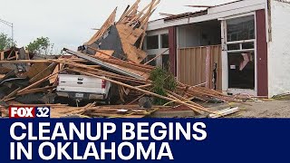 Oklahoma towns begin cleanup after 4 killed in weekend tornadoes
