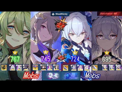 Hi3 - Ex Abyss Red Lotus (D407 Mobs - Bloodthirsty) Moebius 767, SpA 745, HoR 724, SW 695