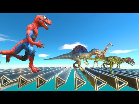 Run or Fall – Dinosaurs & Animals Must Escape Lava, Styxosaurus & Spiderman Godzilla