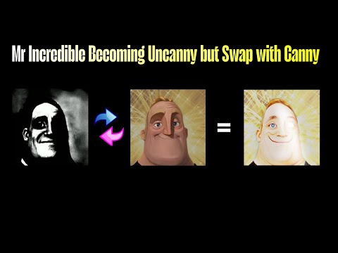 Mr Incredible Becoming Uncanny but Swap with Canny 18 Phases