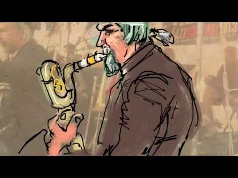 Fillmore Jazz Fest (Sax Player) - Live Digital Drawing by Bill Russell (Doceri)