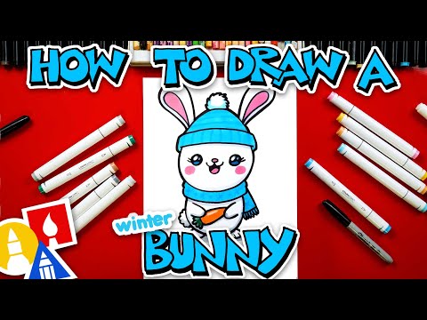 How To Draw A Happy Winter Bunny