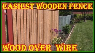 HOW TO BUILD A WOODEN FENCE OVER A WIRE FENCE - CHECK DESCRIPTION ON HOW TO MAKE BRACKETS