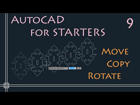 AutoCAD 2D Tutorials 9 Basic commands MOVE COPY and ROTATE