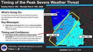 NWS Atlanta Special Severe Weather Briefing [ 3PM Sun March 15, 2026 ]