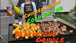 Blackstone Griddle Chicken Wings and Corn on the Cob 😋