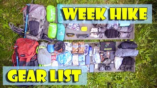 Week Long Hike Wilderness Backpack | Detailed Packing List