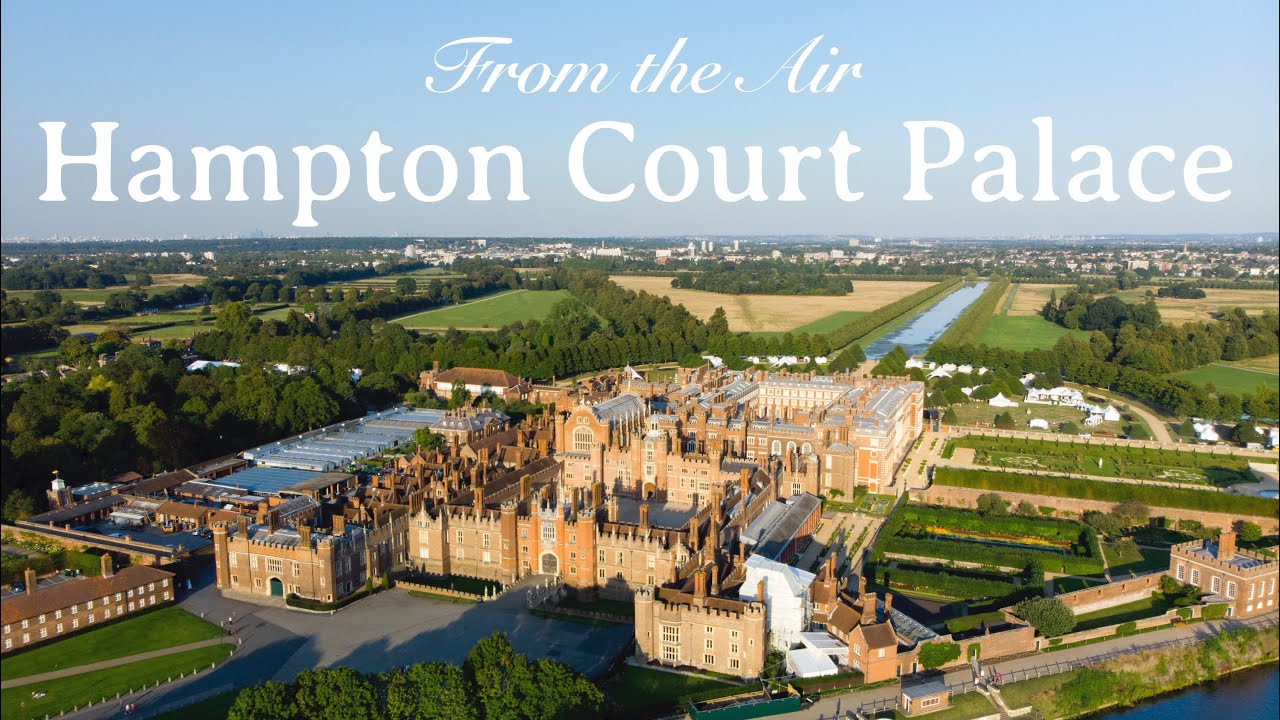 Experience the breathtaking bird's-eye view of the Hampton Court Palace.