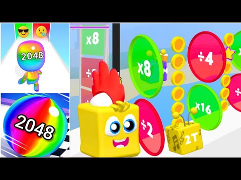 Ball Run 2048 vs Happy Cubes 2048 vs Man Runner 2048 | High Score Gameplay