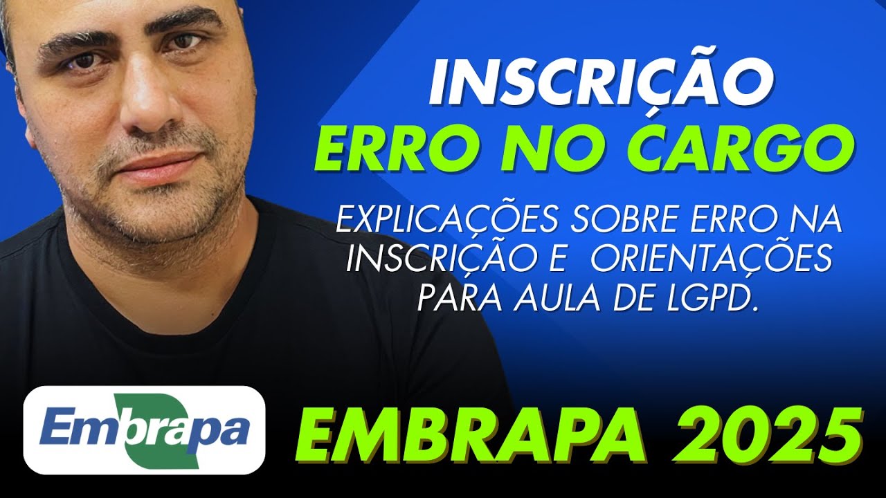 ERRO nas INSCRIÇÕES do concurso da Embrapa 2025