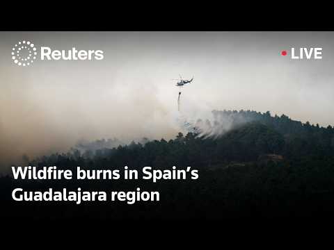 Video Thumbnail: LIVE: Wildfire burns in Spain's Guadalajara region