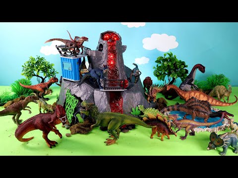 Fun Volcano Diorama and DInosaur Figurines