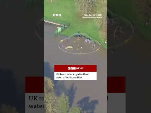 Video | UK town submerged in water after Storm Bert. #Storm #Flood #BBCNews