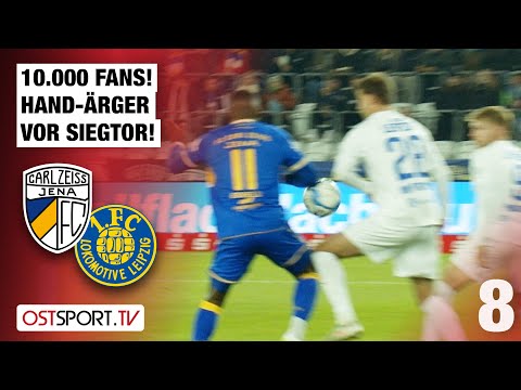 In front of 10,000 fans! HAND TROUBLE on the winning goal: Carl Zeiss Jena vs. 1. FC Lokomotiv Le...