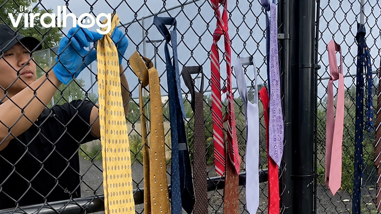 Security Removes Father's Day Ties at Detention Facility || ViralHog