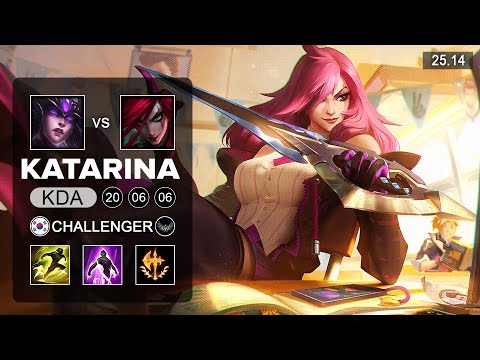 Katarina vs Syndra Mid - KR Challenger - Patch 25.14 Season 15