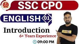 Class 01|| SSC CPO || ENGLISH || Introduction || By Prince Sir