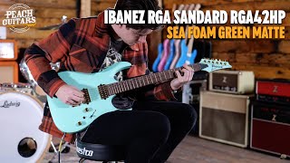 Video thumbnail for No Talking...Just Tones | Ibanez RGA Standard | RGA42HP - Sea Foam Green Matte by Peach Guitars