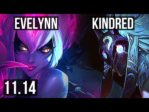 EVELYNN vs KINDRED (JUNGLE) | 11/0/9, 67% winrate, Legendary | NA Master | v11.14