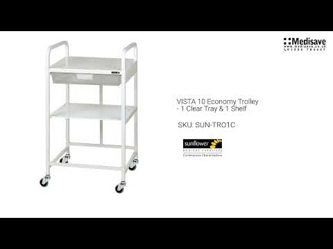 VISTA 10 Economy Trolley 1 Clear Tray 1 Shelf SUN TRO1C