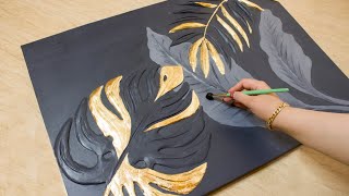 How to Create Banana & Monstera Leaves with Plaster & Gold Leaf 🍃 ✨️