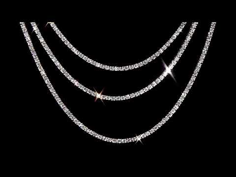 Elegant 18k White Gold 12.11ct (TDW) Diamond 3 Layer Eternity Necklace
