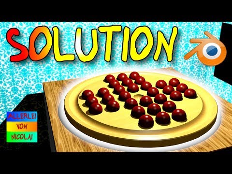 MURMEL SOLITÄR LÖSUNG - Resta Um - Wie löst man dieses Brettspiel? - Blender Animation [60 fps]