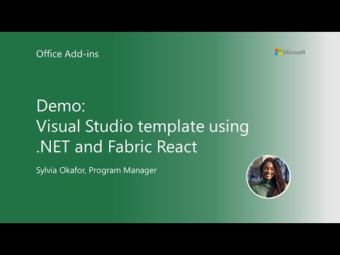 Visual Studio template using NET Core Fabric React for Office Add ins