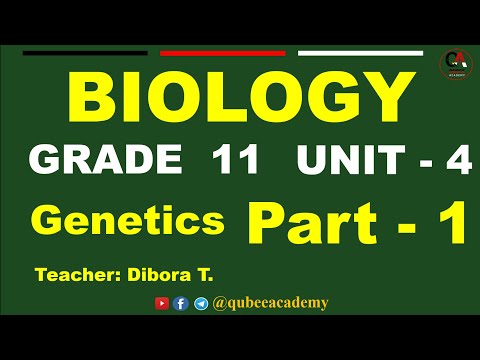 1. Grade 11 Biology Unit 4 : Genetics | Part 1 : Genetic Materials | Afaan Oromoo @QUBEEDIGITAL