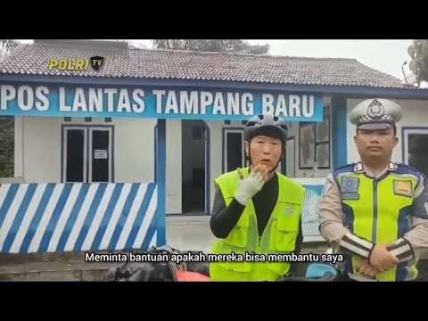 WUJUD KEPEDULIAN SATLANTAS MUSI BANYUASIN BANTU WNA