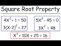 How To Solve Quadratic Equations Using The Square Root Property Algebra