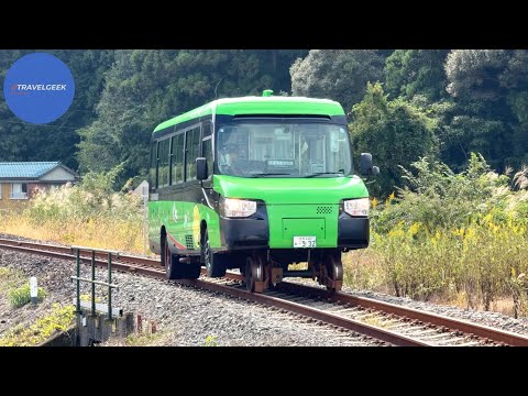 I Tried Japan's First Dual-Mode Bus Transforming to Train | Asa Coast Railway