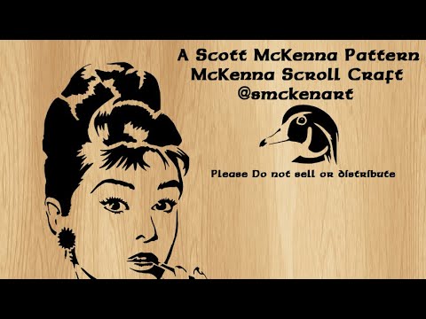 How to draw a portrait pattern from a photograph for a scroll saw (Audrey Hepburn)