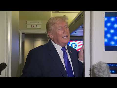 President Trump Gaggles with Press on Air Force One En Route Joint Base Andrews, Feb. 16, 2026